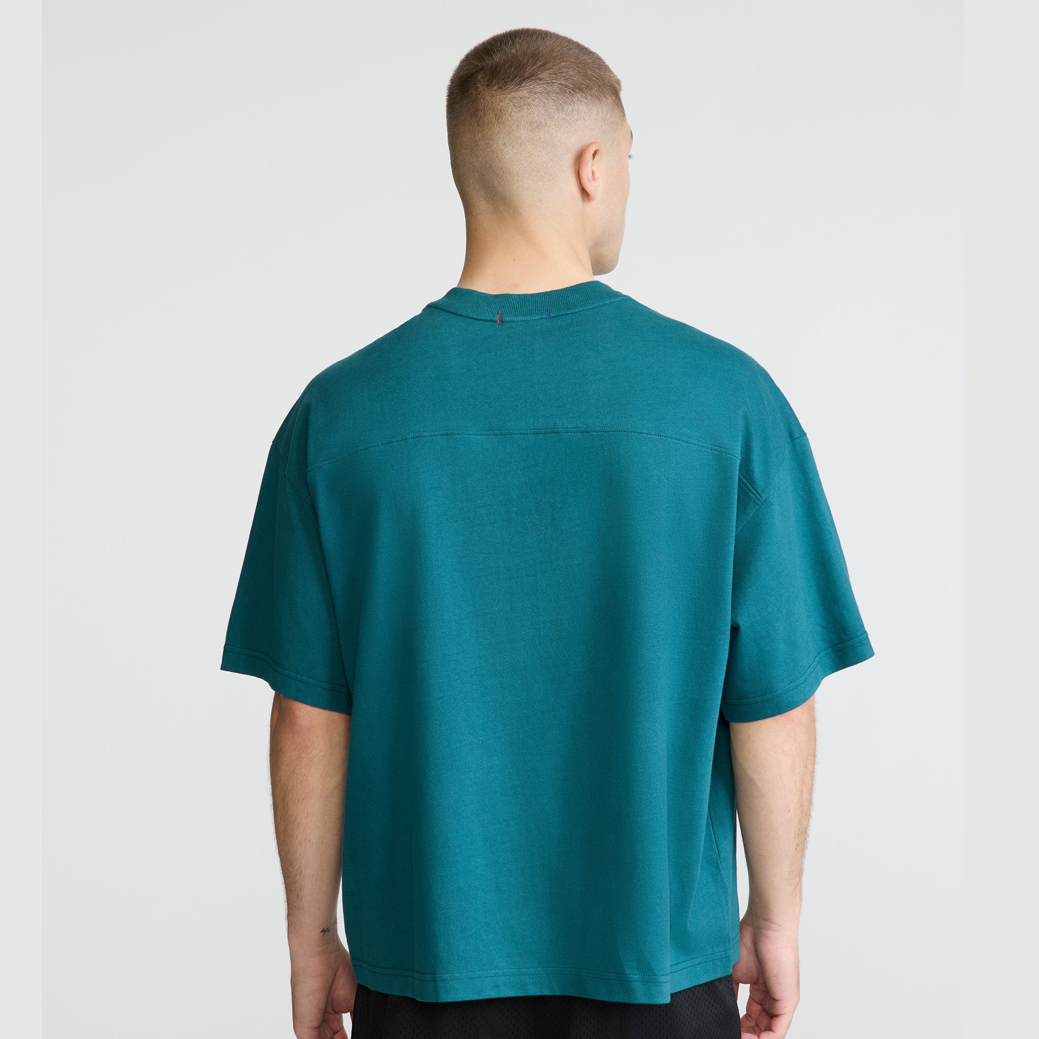Short Sleeve Boxy T-Shirt. Embroidered Script Logo - Image 2