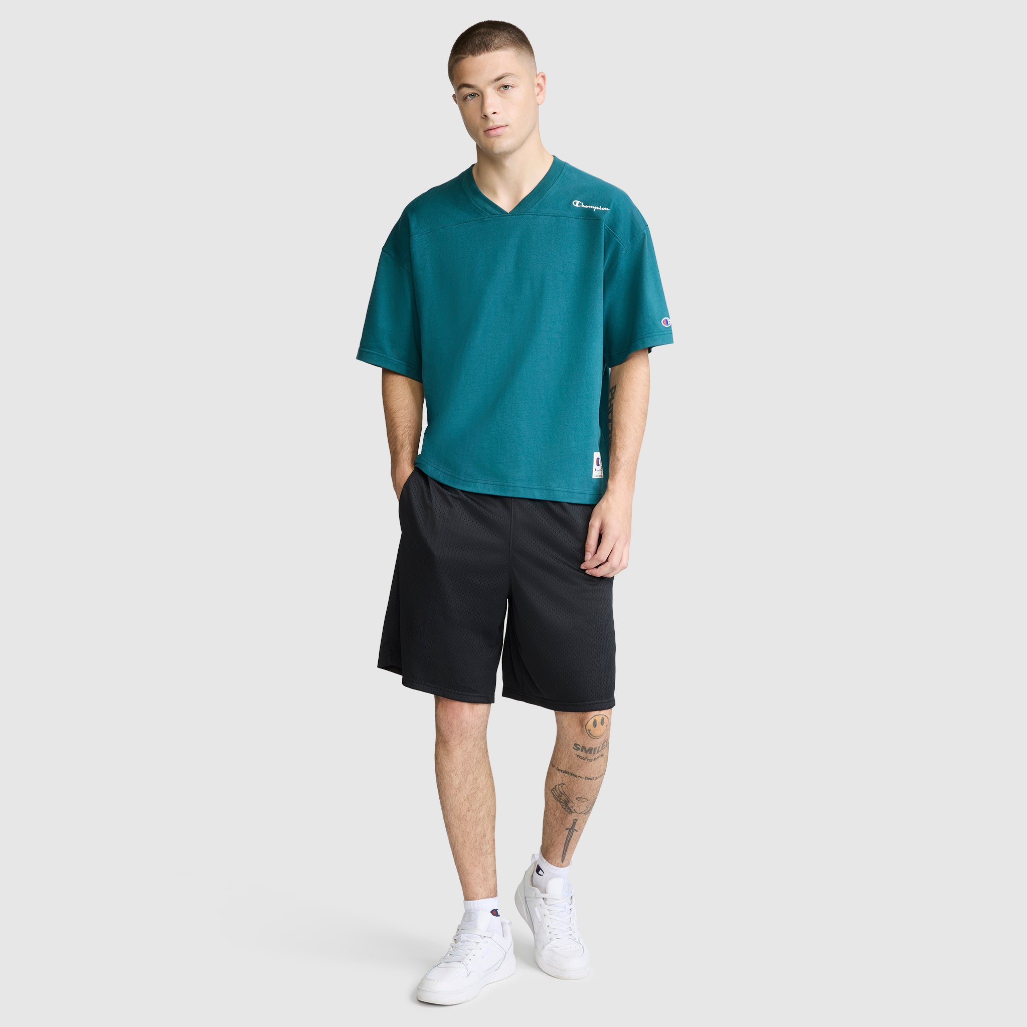 Short Sleeve Boxy T-Shirt. Embroidered Script Logo - Image 6
